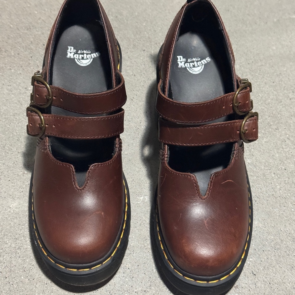 Dr. Martens Brown Platform Women's Shoes - Picture 5 of 7